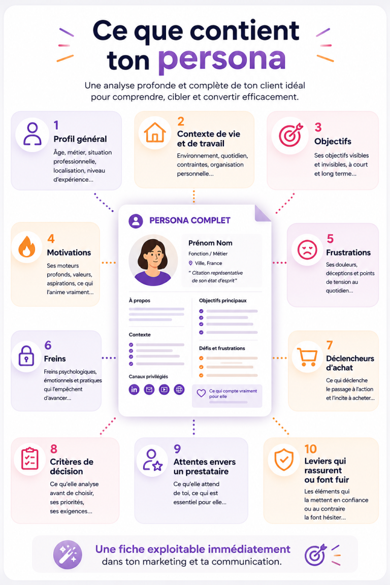 Ce que contient la fiche persona créée par le GPT Persona Builder