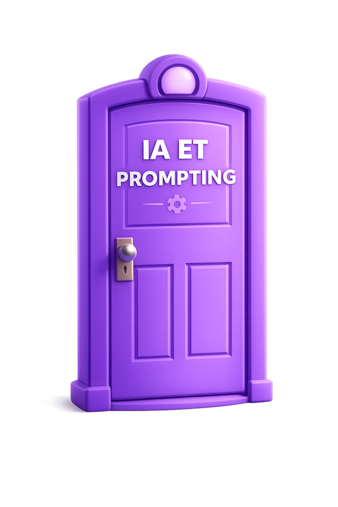 Porte violette vers les articles IA et prompting du blog Tradauplay