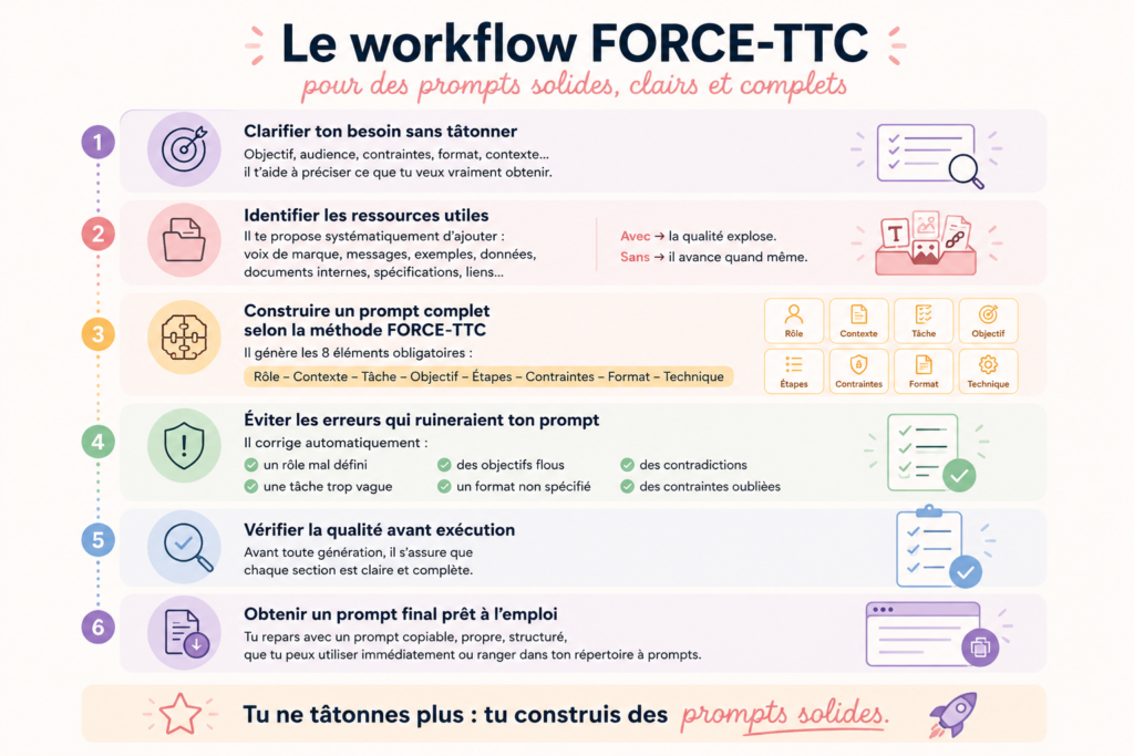 Le workflow du GPT Prompting FORCE-TTC